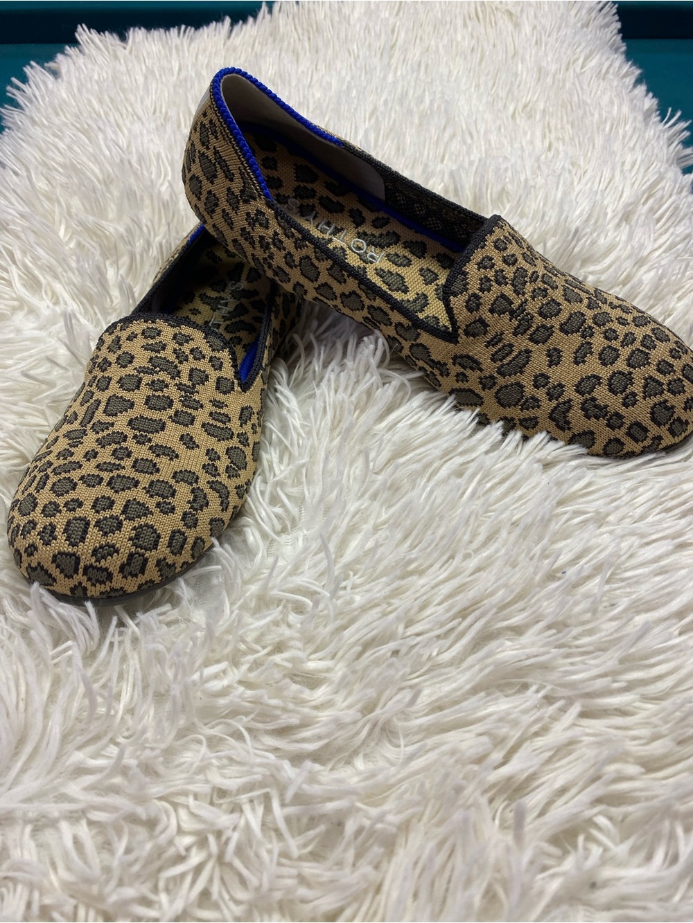ROTHYS Cheetah Leopard Print Slip-On Loafers Size 4